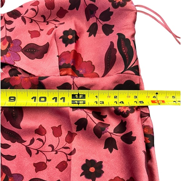 🏷️ NWT House of Harlow 1960 Pink Satin Floral Cut Out Midi Slip Dress - Picture 15 of 15